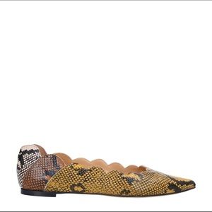 Chloe snakeskin print flats